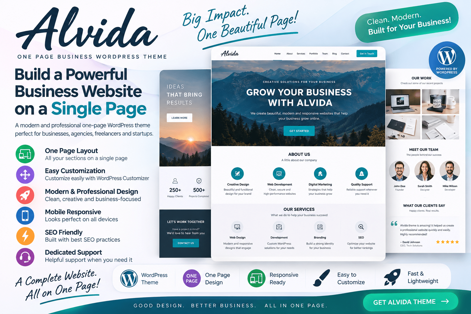 Alvida – One Page Business WordPress Theme