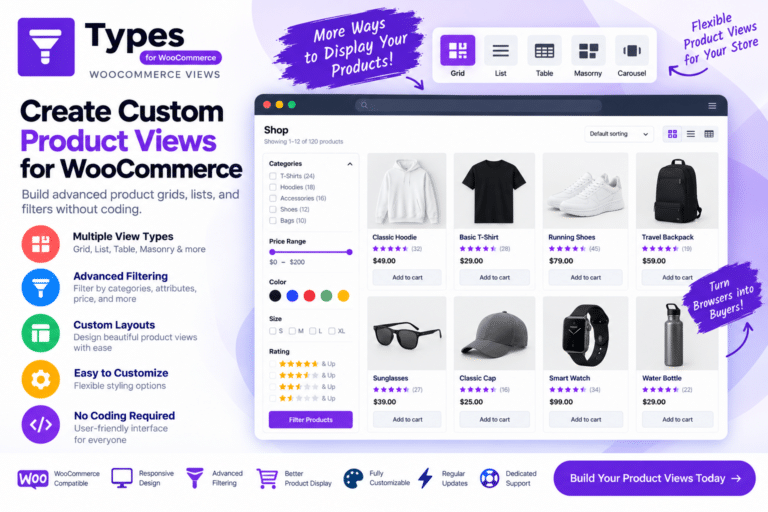 Types | WooCommerce Views – Custom WooCommerce Display Plugin