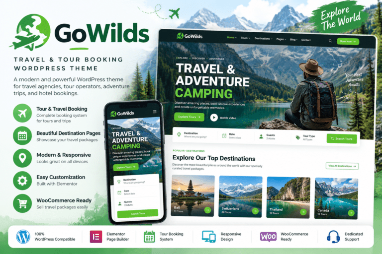 Gowilds – Travel & Tour Booking WordPress Theme