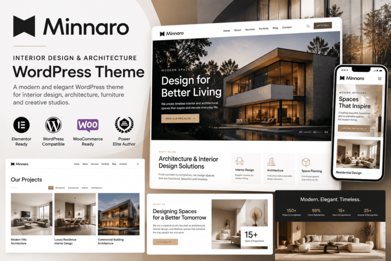 Minnaro – Interior Design and Architecture WordPress Theme