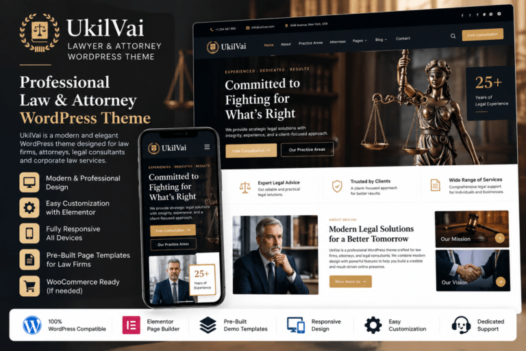 Ukilvai – Lawyer & Attorney WordPress Theme
